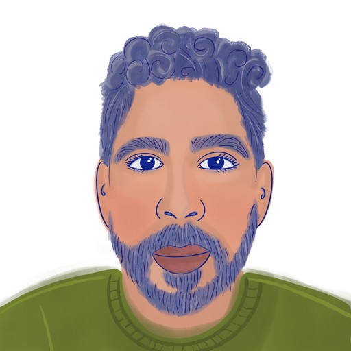 Illustrated portrait of Jonathan Brooke